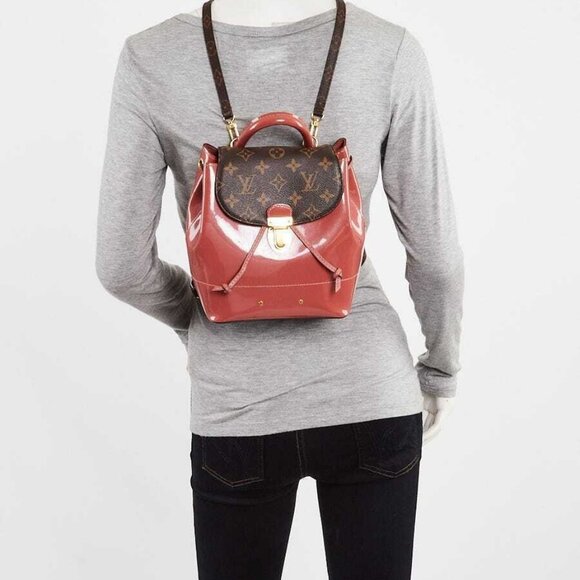 Louis Vuitton Monogram Coated Canvas and Rose Vernis Hot Springs Backpack Bag - Picture 4 of 12
